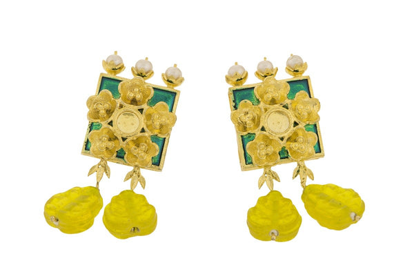 Azure Dandelion Stud Earrings