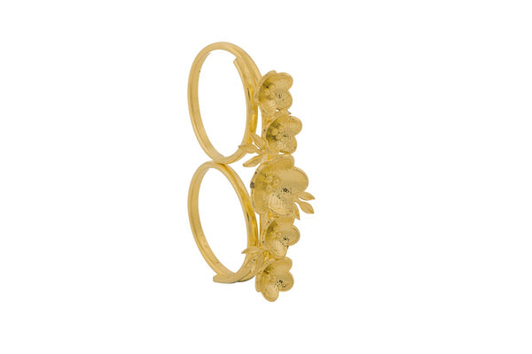 Floral Malti Double Finger Ring