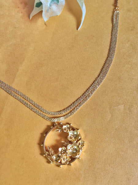 Gold Plated Floral Pahi Choker Necklace