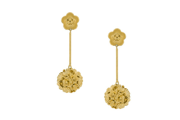 Gold Plated Iris Bloom Floral Earring