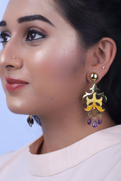 Kalidar Earrings- Amethyst